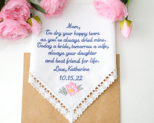 Embroidered Lace Handkerchief Wedding Gift USA