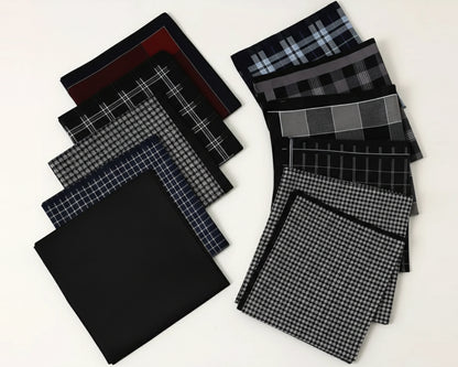 Collection of Black checkered hankies 