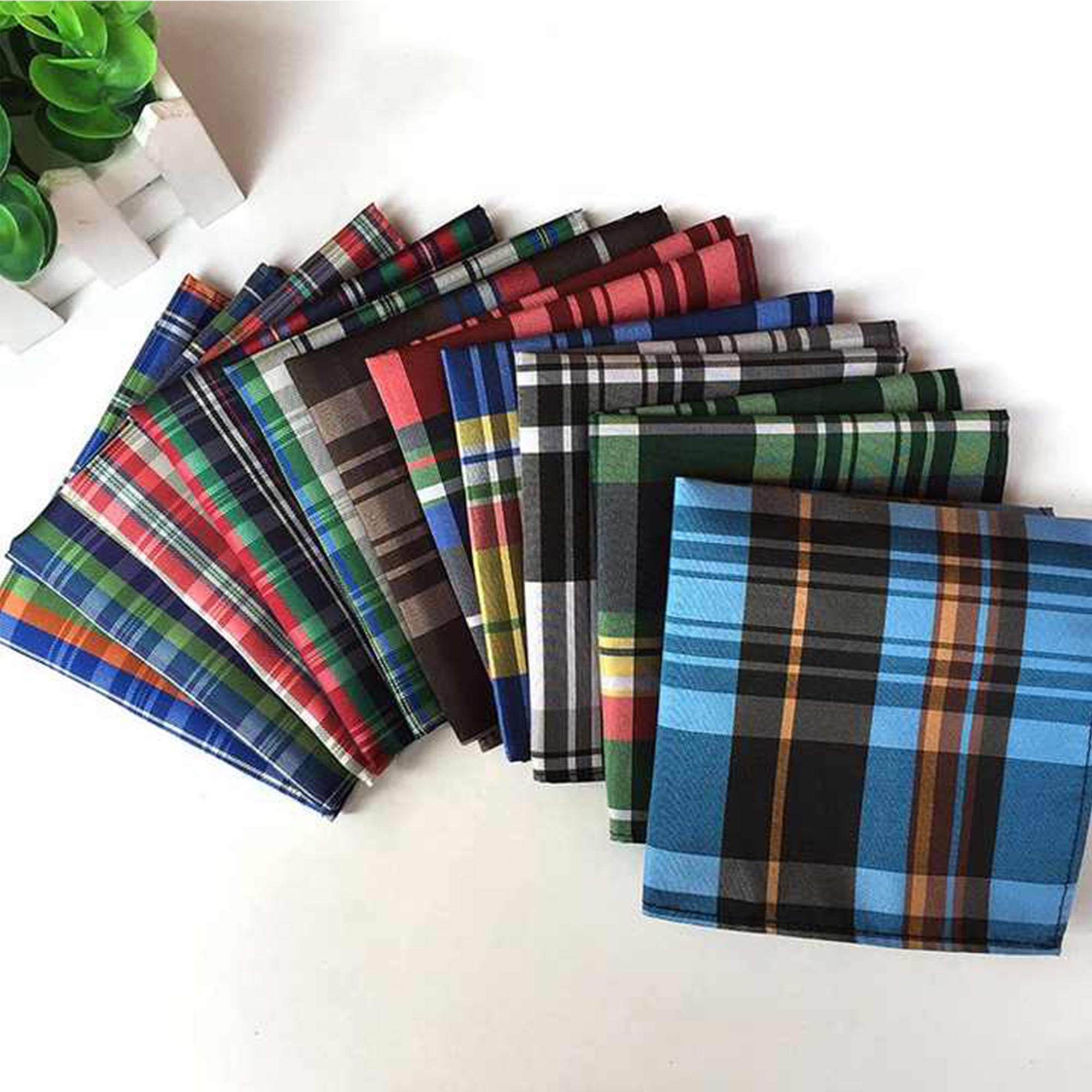 Checked Handkerchief Men's cotton Handkerchiefs made in USA - Hankie - The Handkerchiefs Store