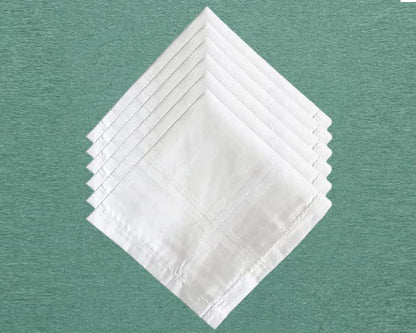 Cotton Handkerchiefs, Men's Cotton Handkerchiefs, Women's Cotton Handkerchiefs, White Cotton Hankies, Soft Luxury Handkerchiefs, All Sizes