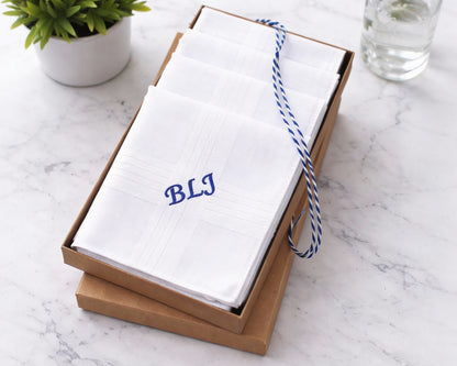 Custom Men Everyday White Handkerchiefs Made in USA 