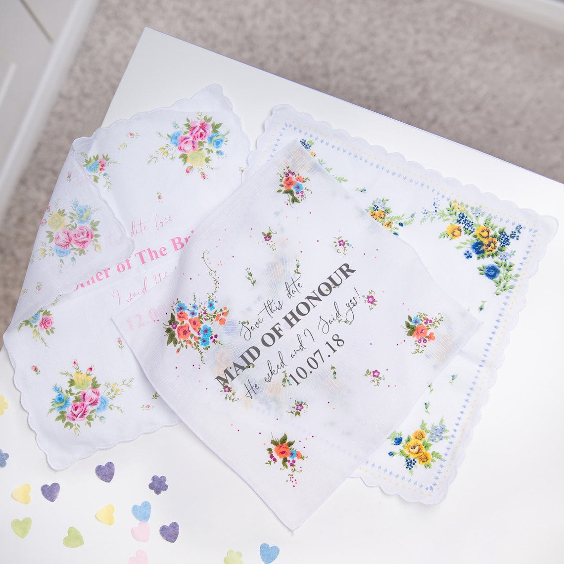 Floral Wedding Handkerchief