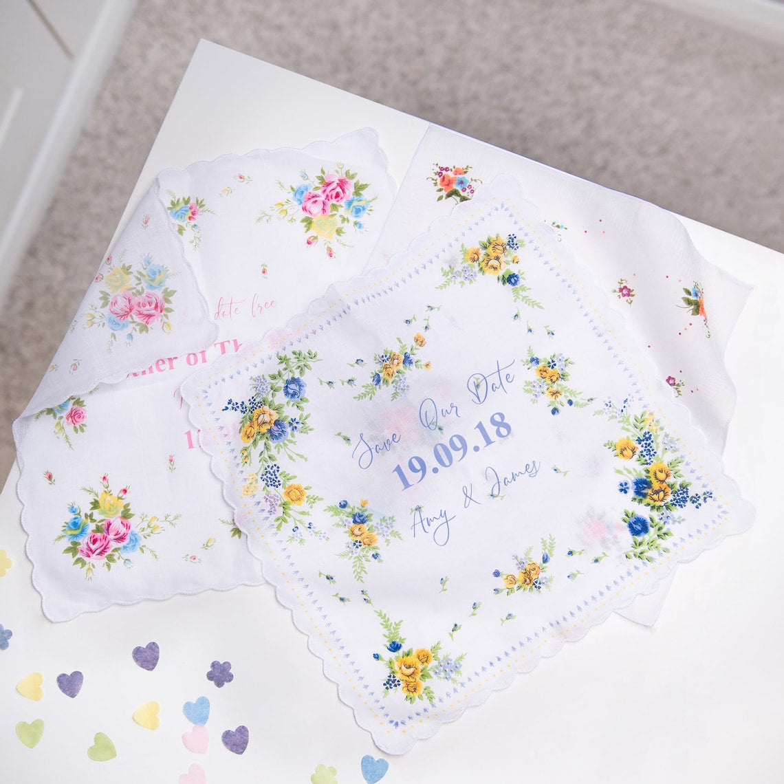 Floral Wedding Handkerchief