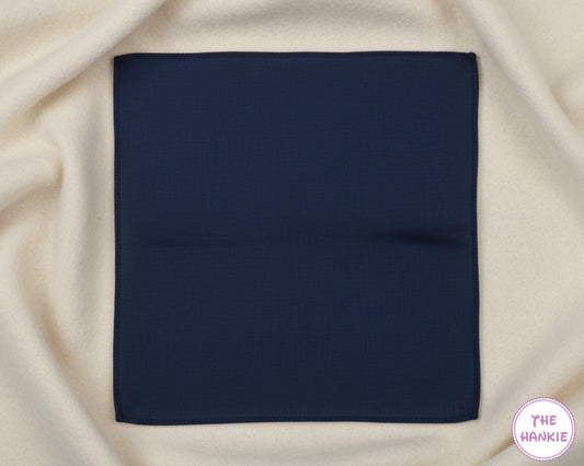 Timeless Midnight Navy Blue Cotton Handkerchief