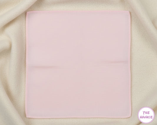 Elegant Light Pink Cotton Square Handkerchief