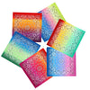 Set of colorful bandanas with patterned designs on a white background Paisley Ombre Bandana – Cotton Wrap