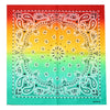 Colorful bandana with a gradient from red to green and paisley patterns. Tie Dye Bandana Hand Dyed Dog Bandana Tie Dye Handkerchief