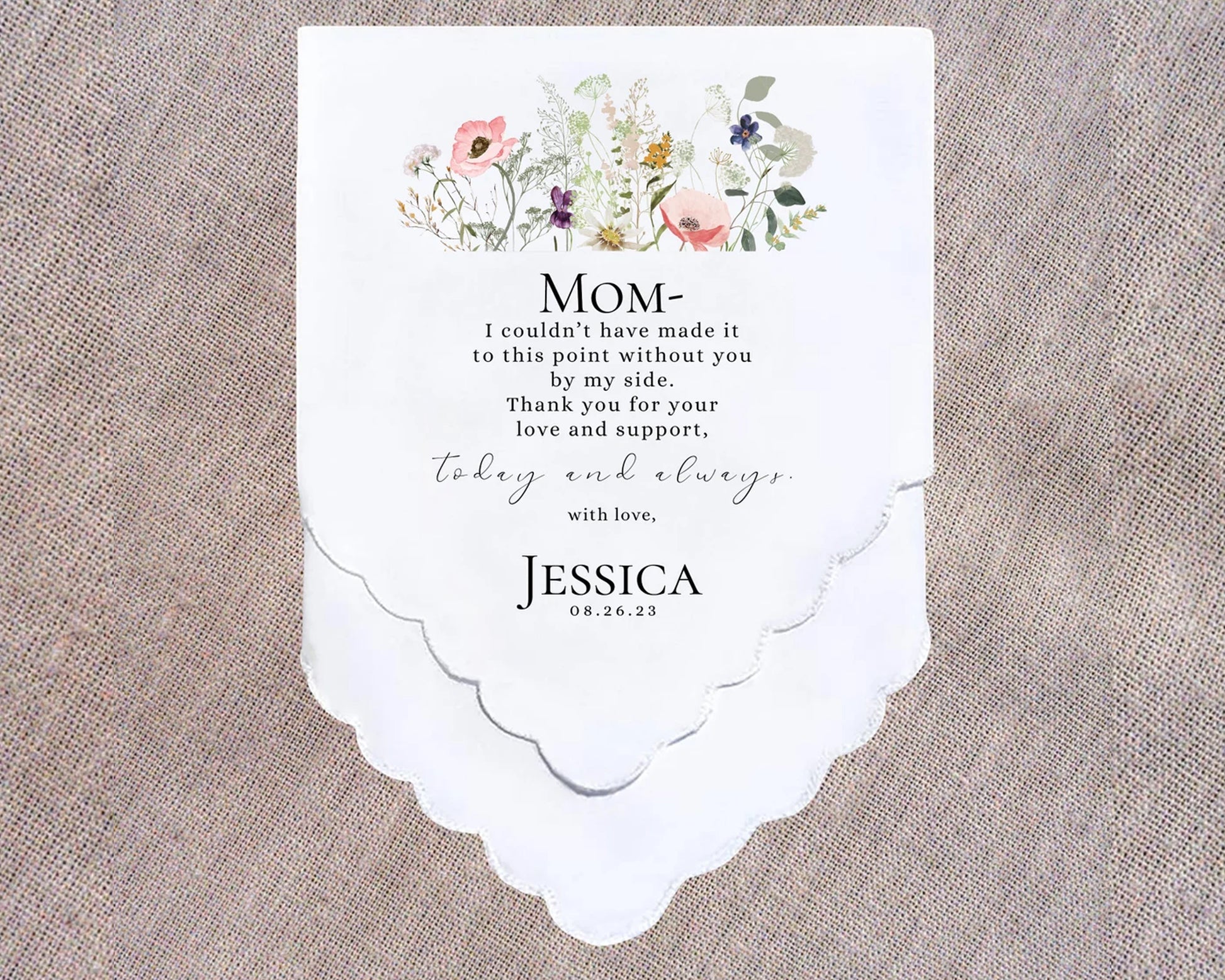 Custom Embroidery Wedding Handkerchiefs for Mothers USA