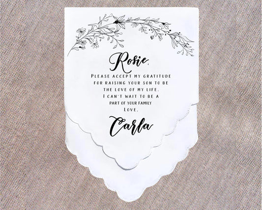 Personalized Wedding Hankie for Mom Hankie