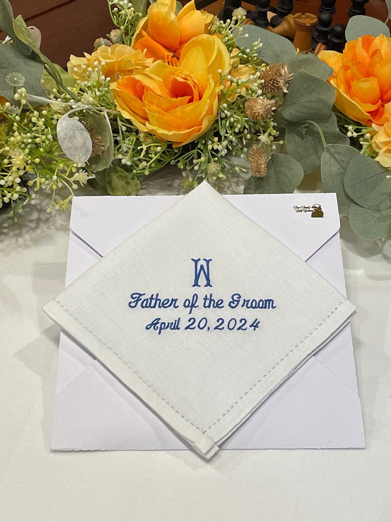 Fatherof the Groom with embroidered monogram and date USA