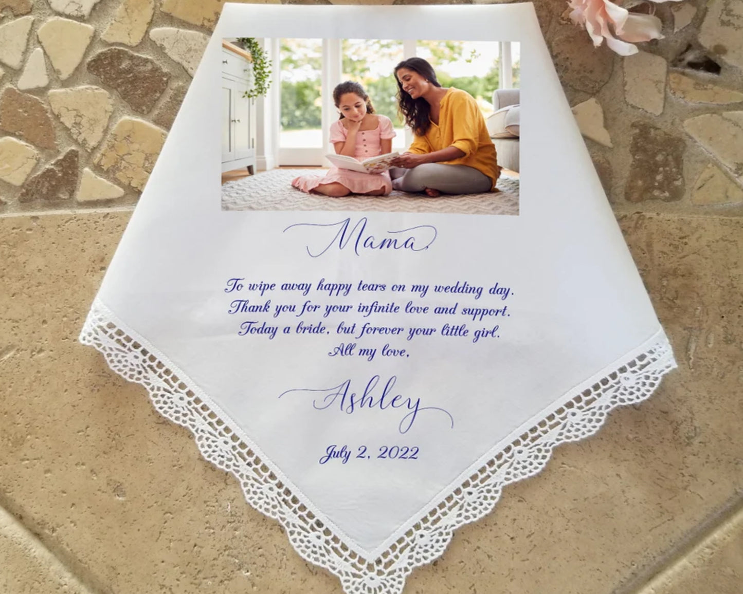 Mother of the Bride Photo Handkerchief USA