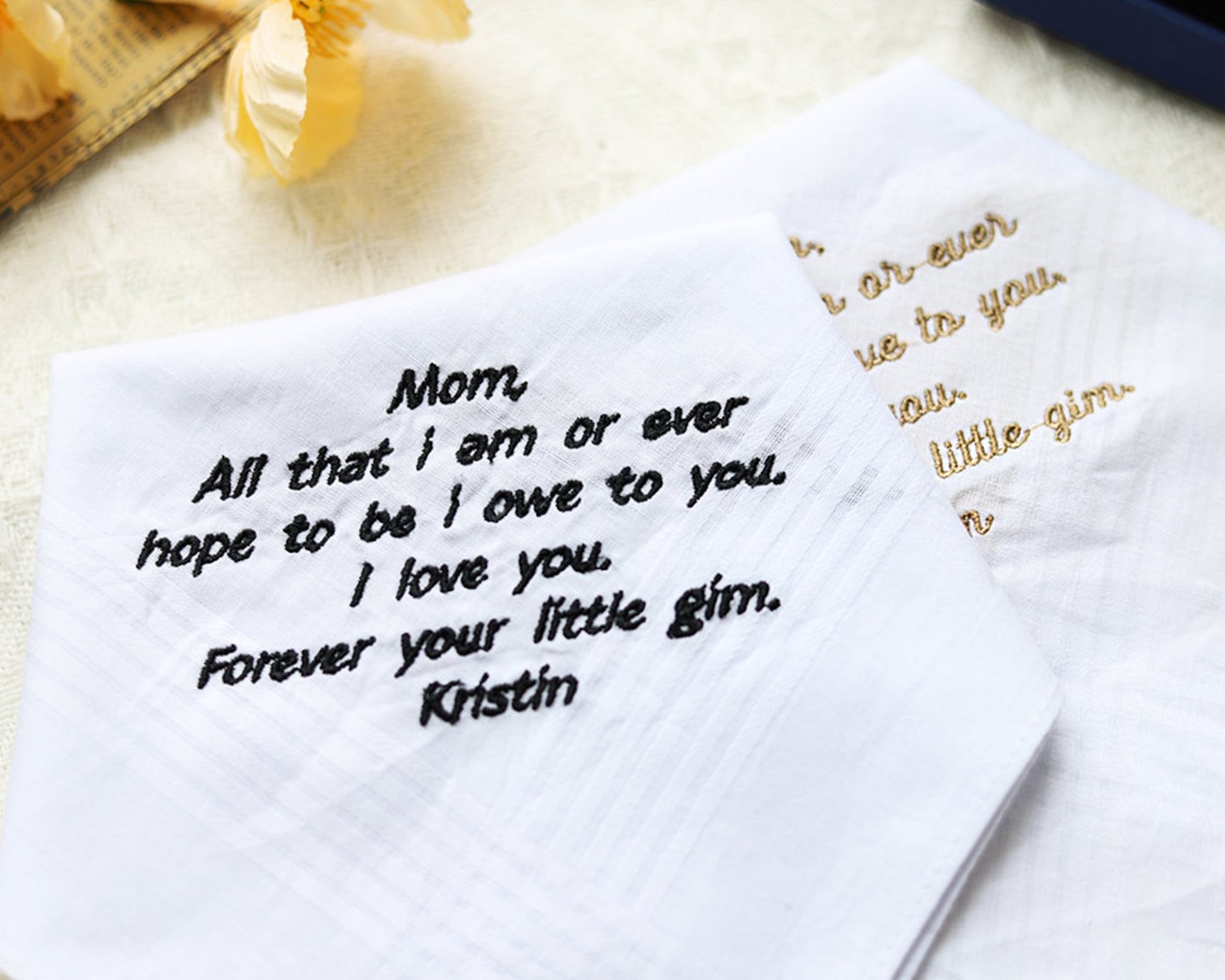 Customized Mom Happy Tears Hankies USA