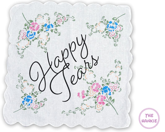 Embroidered Square Scalloped Edge Handkerchief
