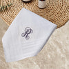 PERSONALIZED EMBROIDERED Monogrammed Man's Handkerchief with Elegant Design