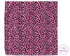 Pink hankie with black leopard print pattern on a white background