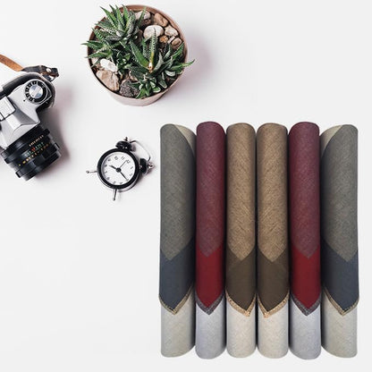 Handkerchief Vintage MARIO VALENTINO Blue Checks Plain Men’s Pocket Square Cotton 