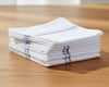 100% Cotton White Stripe Subtle Border Hankies 