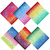 Set of six colorful bandanas with gradient patterns on a white background