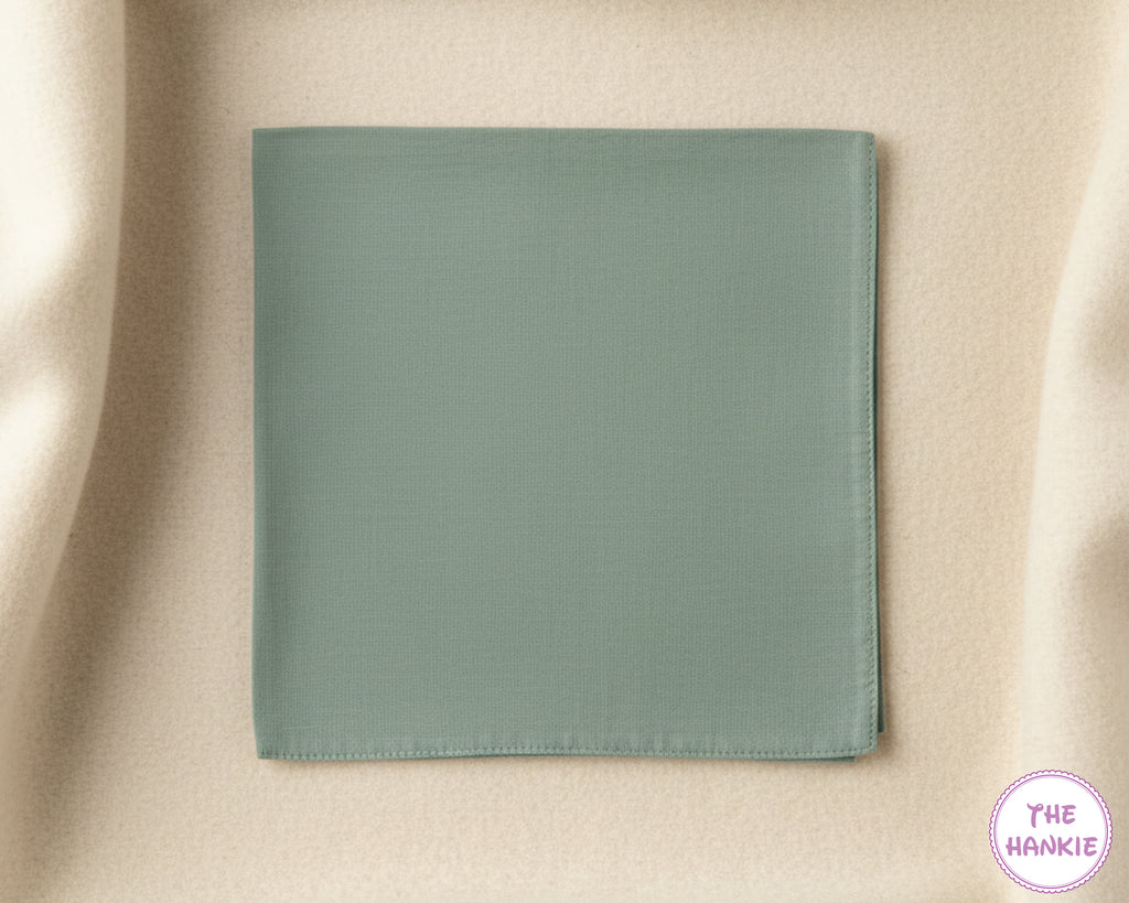Soft Sage Green Classic Cotton Plain Handkerchief