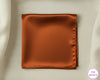 Brown satin hankie on a beige background with 'The Hankie' brand logo.