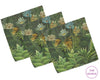 Three green hankies with floral pattern on a white background, branded 'The Hankie'.
