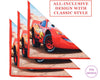 Folded towel with a cartoon car design on a white background