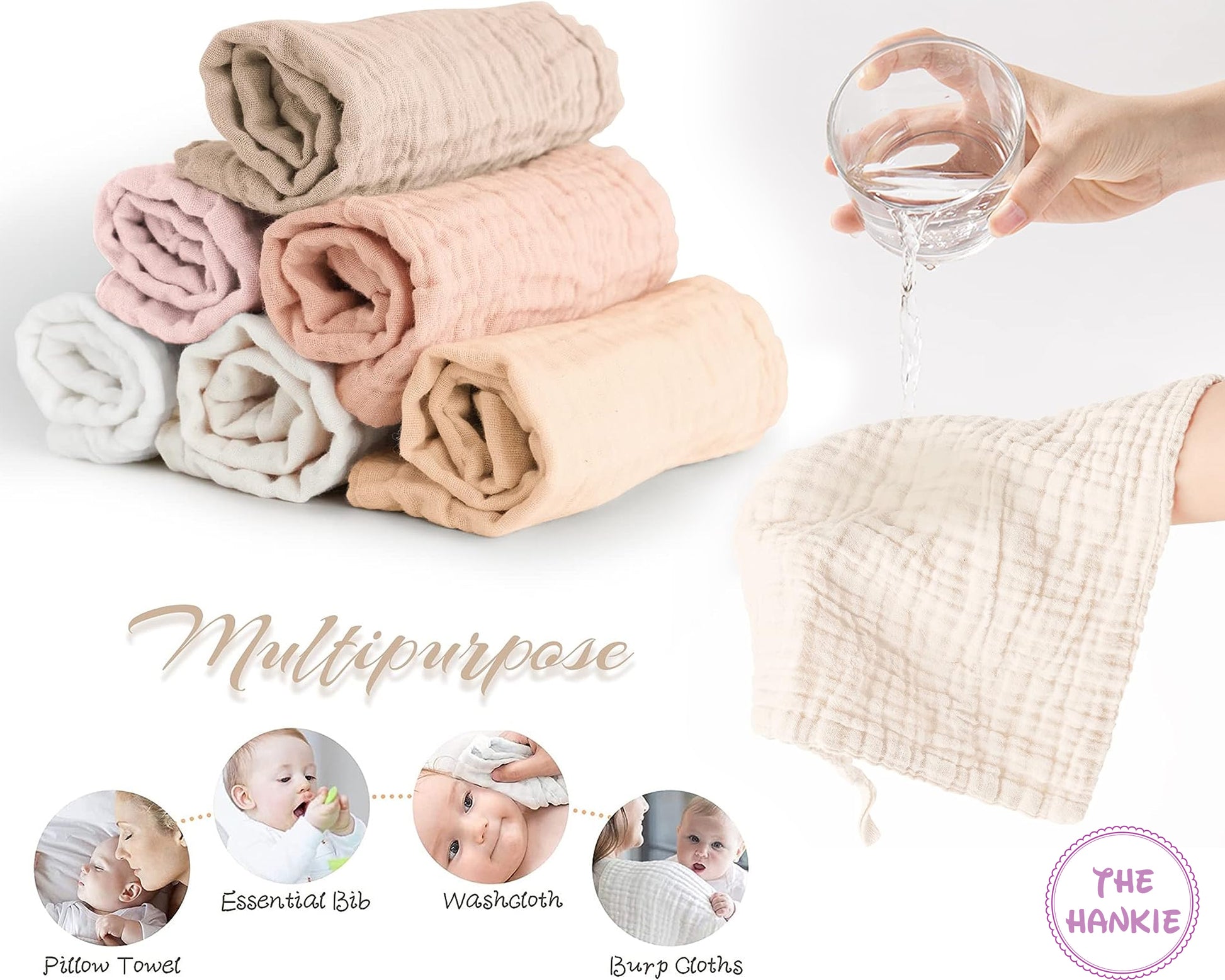 White handkerchief with red border and 'Christmas Gnomes' text on a wooden surface, branded 'The Hankie'.