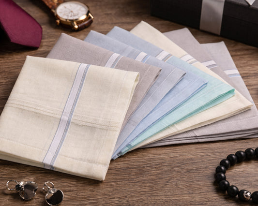 Set of Handkerchiefs Assorted 100% Cotton 