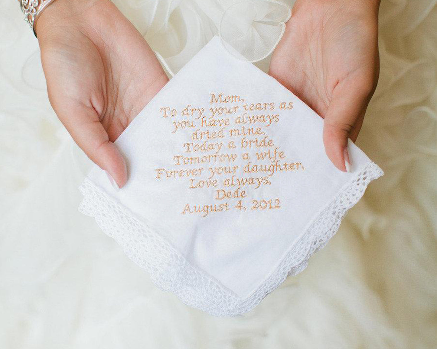 Soft wedding keepsake handkerchief usa