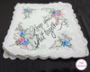 Custom Embroidered Handwritten Handkerchief, Wedding Handkerchief