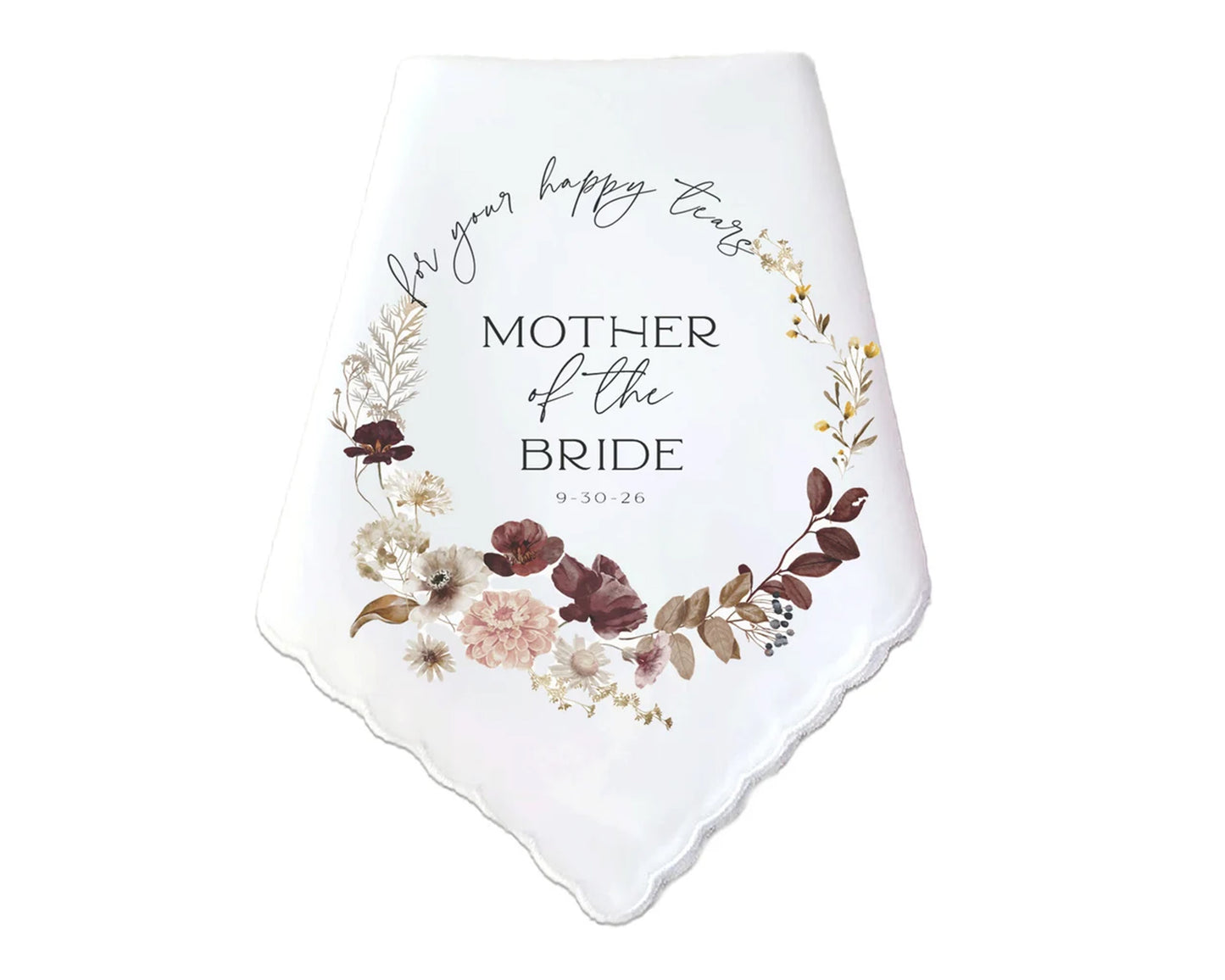 Custom Lace Handkerchief for Mother of the Bride USA