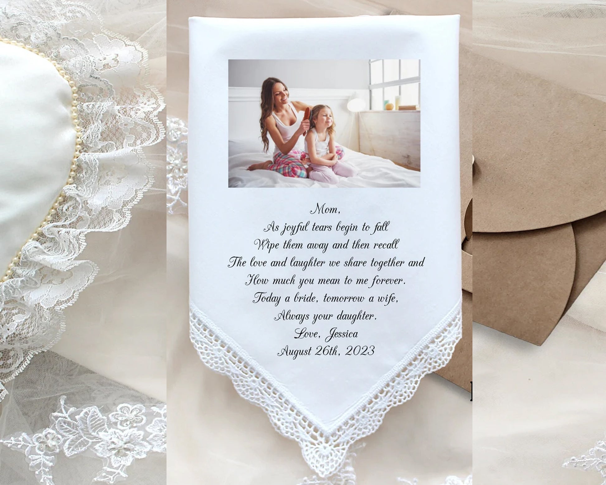 Personalized Photo Wedding Handkerchief USA