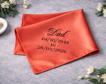 Personalized Men’s Satin Embroidery Handkerchief for Dad