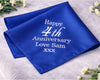 Custom Embroidered Satin Anniversary Unisex  Handkerchief