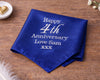 Custom Embroidered Satin Anniversary Unisex  Handkerchief