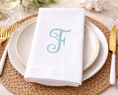 Embroidered Cotton Napkin – Custom Monogram Design