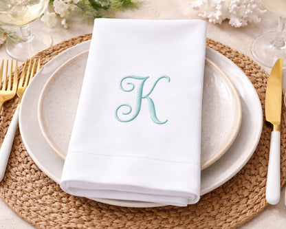 Embroidered Cotton Napkin – Custom Monogram Design