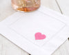Personalized Heart Embroidered Cocktail Napkin