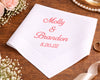 Personalized Men's Wedding Embroidered Handkerchief with Couple Names & Date