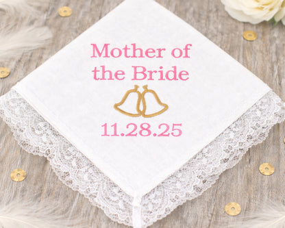 Elegant Lace Trim Ladies Handkerchief for Mother of the Bride