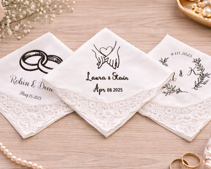 Personalized Women's Satin Lace Printed Handkerchief
