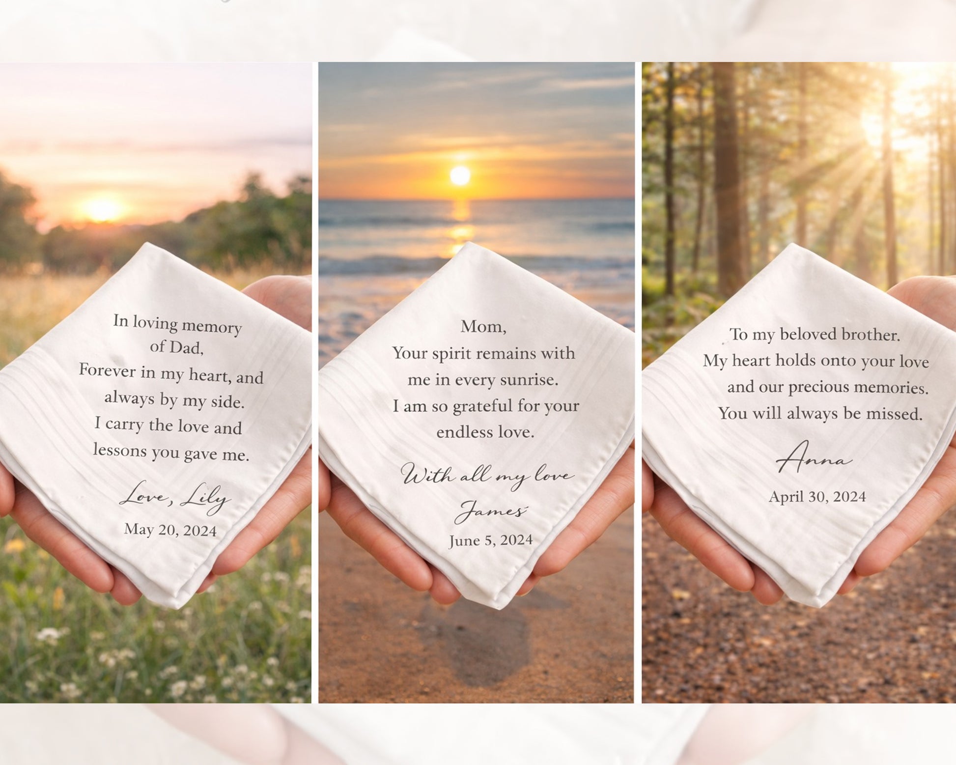Personalized Wedding Cotton Hankies  