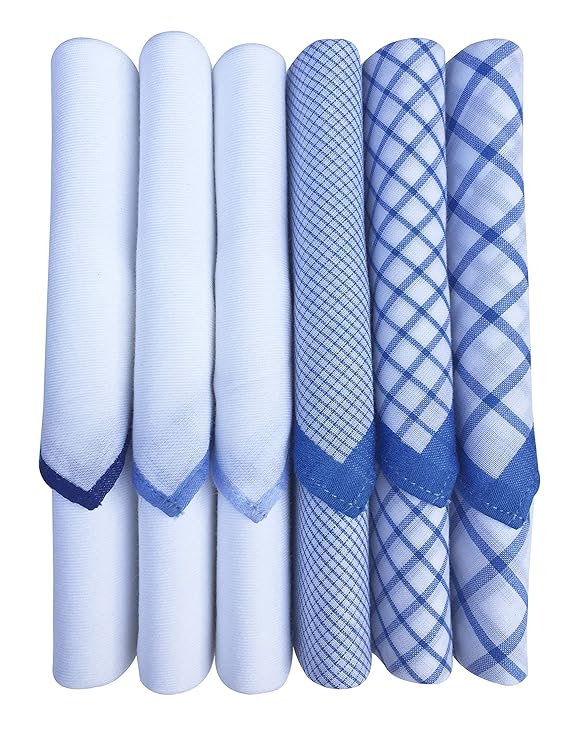 Checked Handkerchief Elegant Cotton Handkerchief Set for Men – Pack of 6 Stylish Checks ...
