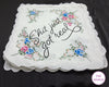 Wedding Day Gift Personalized Embroidered Flower Handkerchief