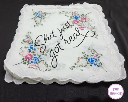 Wedding Day Gift Personalized Embroidered Flower Handkerchief