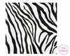 Black and white zebra patterned hankie with 'The Hankie' logo in the corner.