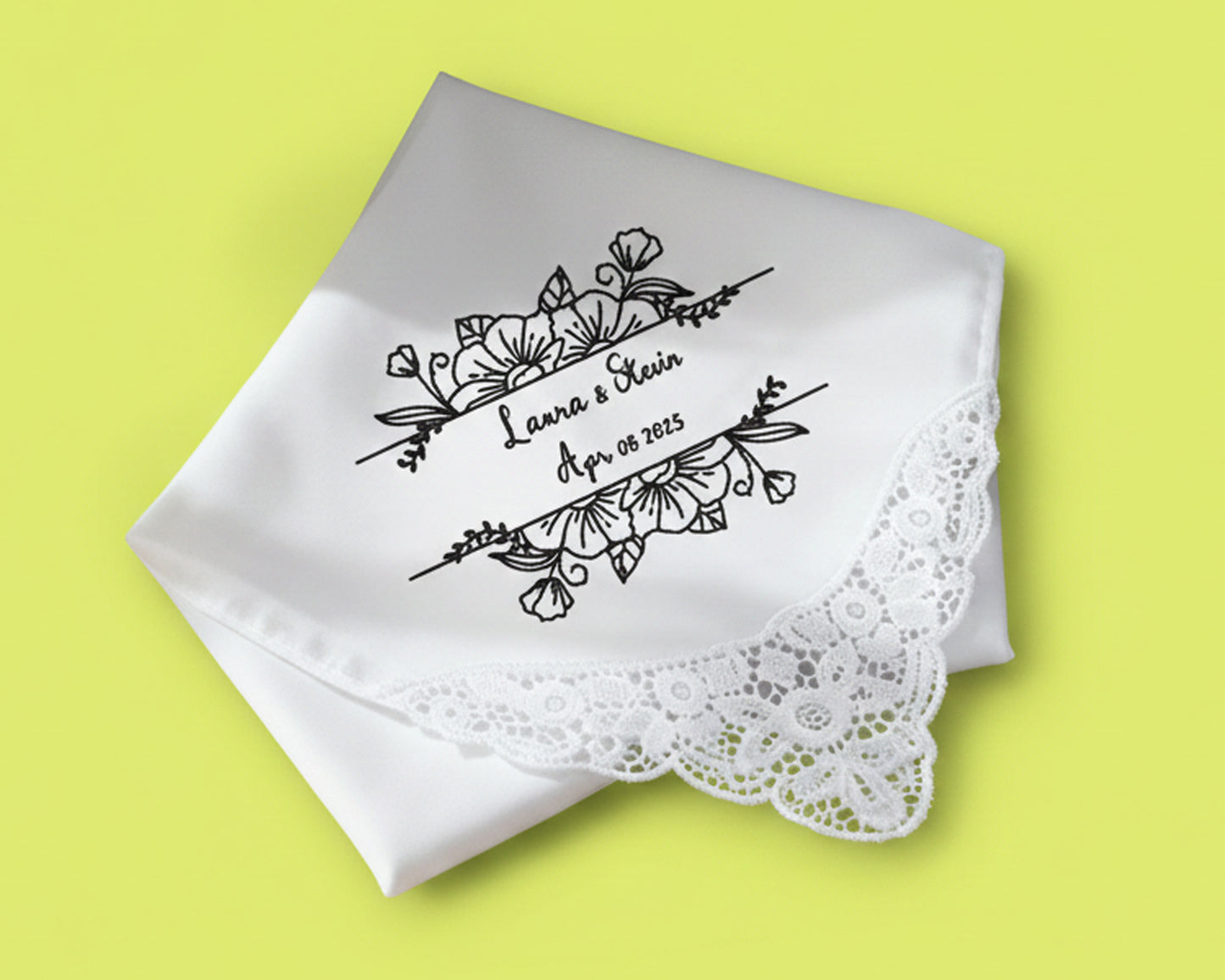 Premium white guest towel with a royal blue embroidered laurel wreath surrounding a personalized letter S monogram