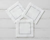 Traditional white hemstitch dinner napkin with a modern block-style monogram in high-quality thread