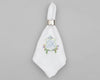 Custom embroidered cotton napkin featuring elegant gold classic monogram initials