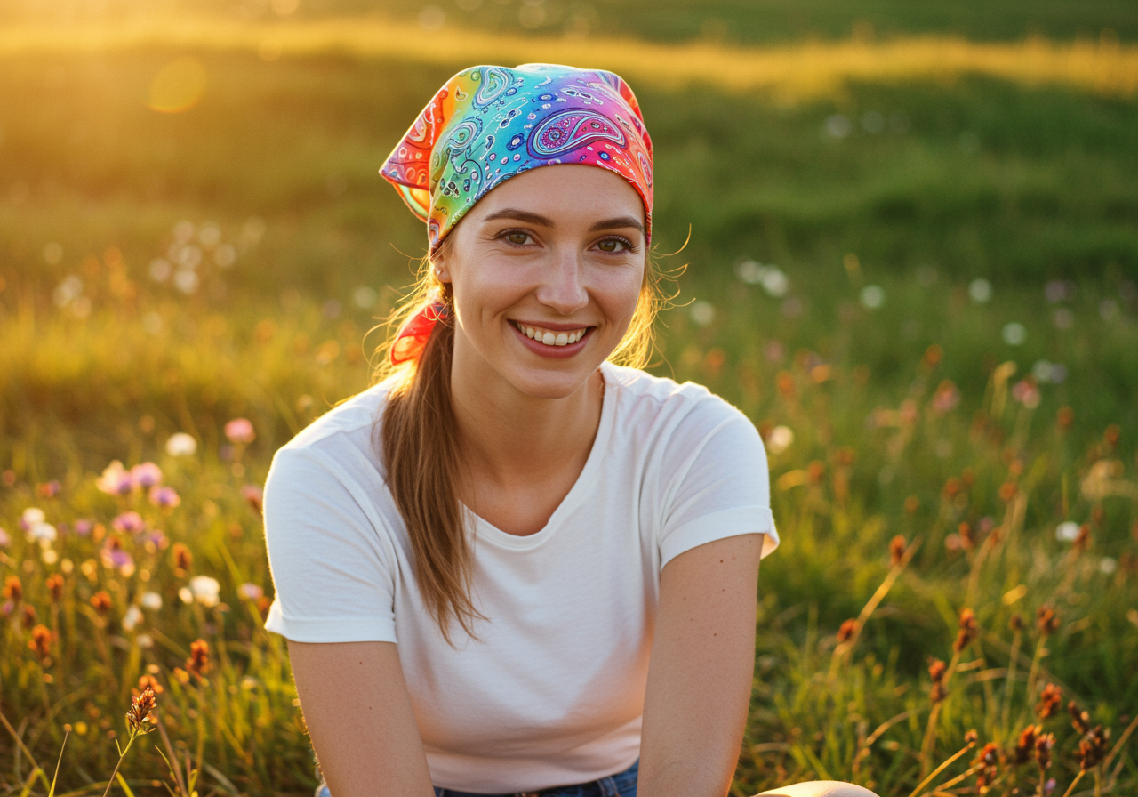 Vibrant Rainbow Paisley Bandana – Perfect Festival Wear for Women's